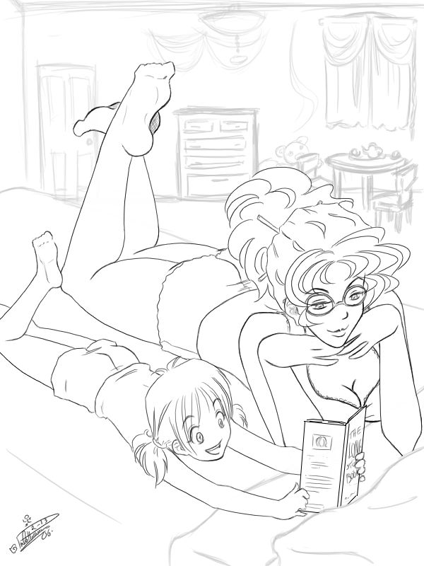 Bedtime Story (inked) by Rulika