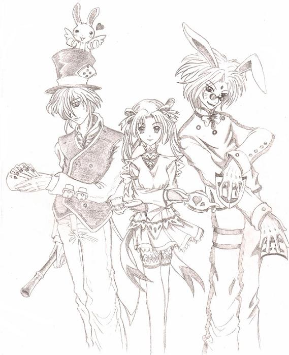Alice in wonderland anime style by Rune