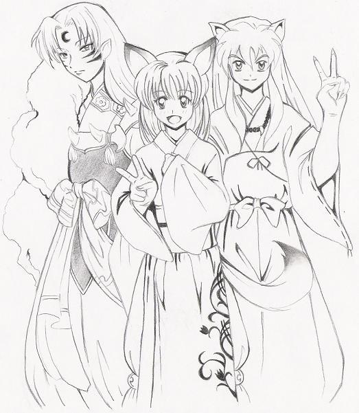 Midori,Sesshomaru,& Inuyasha request by Sakura_Sag by Rune