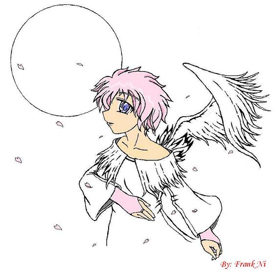 angel with pink hair by Rune