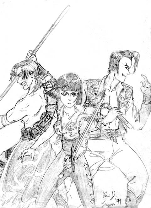 The three SC heroes: Kilik, Xianghua & Maxi by RurouniKJS