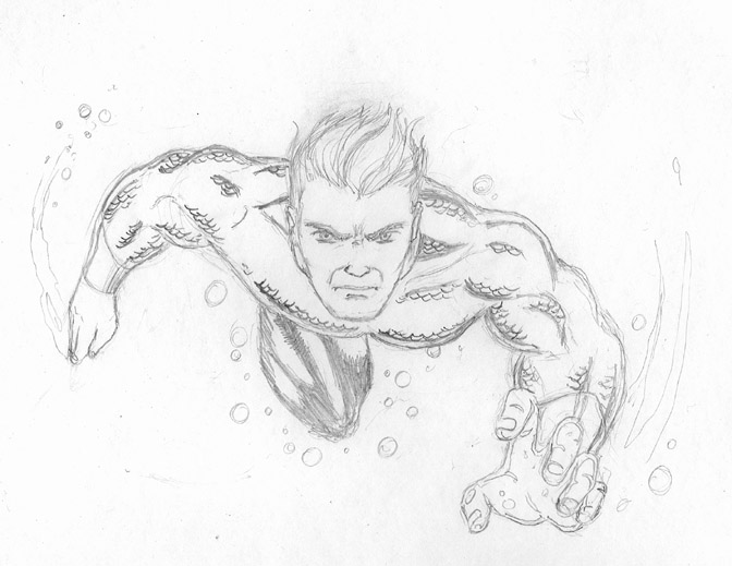 Aquaman, swimming at you by RurouniKJS