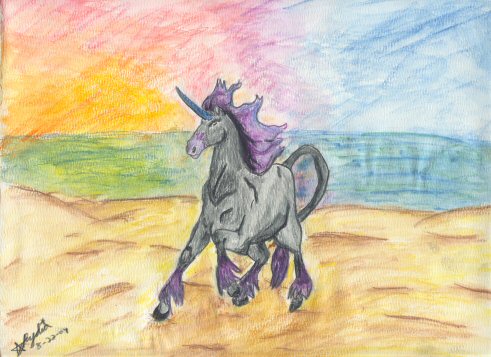 Sunset Beach (In watercolor) by Rydia