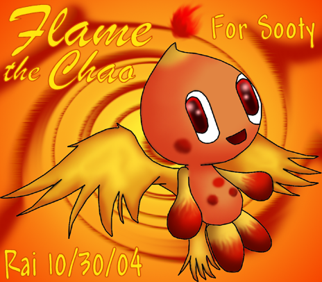 Flame the Chao (Trade with Sooty) by rais_hedgehogs