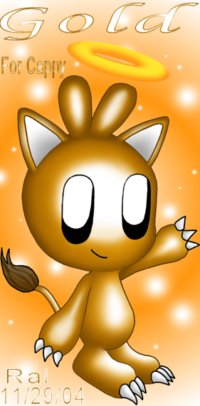 Gold the Chao (for Cappy1709) by rais_hedgehogs