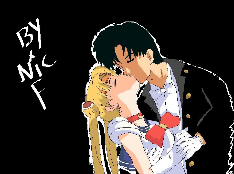 sailor moon kissing by ravivullmanfan