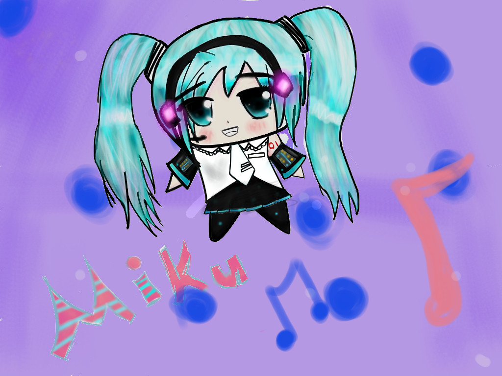Miku hatsune chibi (FIRST DRAWING WITH TABLET!) by redgirl44