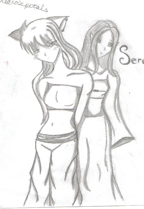 sere and some random fox chick by redrosepetals