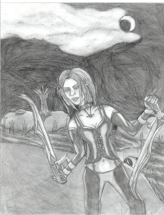 BloodRayne in the swamp by restless_dreamer