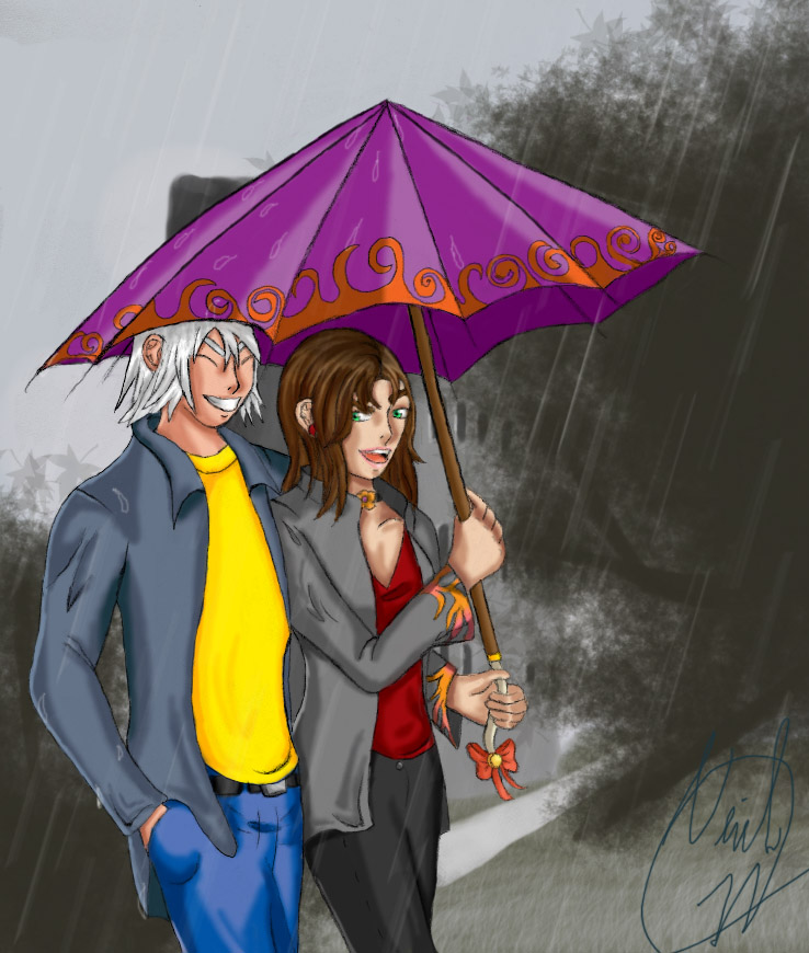 A Walk in the Rain by rikuschick