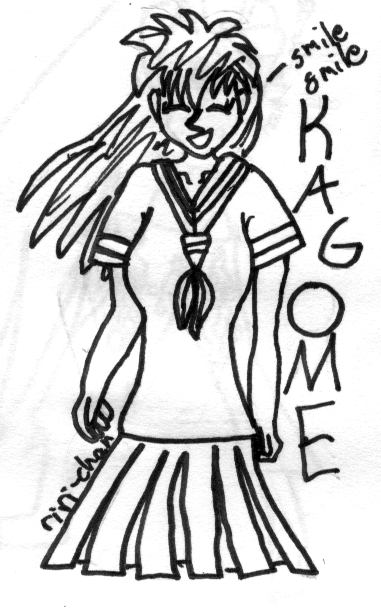 .: Kagome :. (inked) by riri-chan