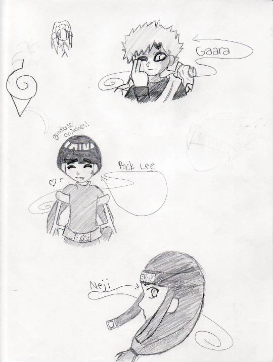 Gaara, Lee, and Neji Doodles by rlkitten