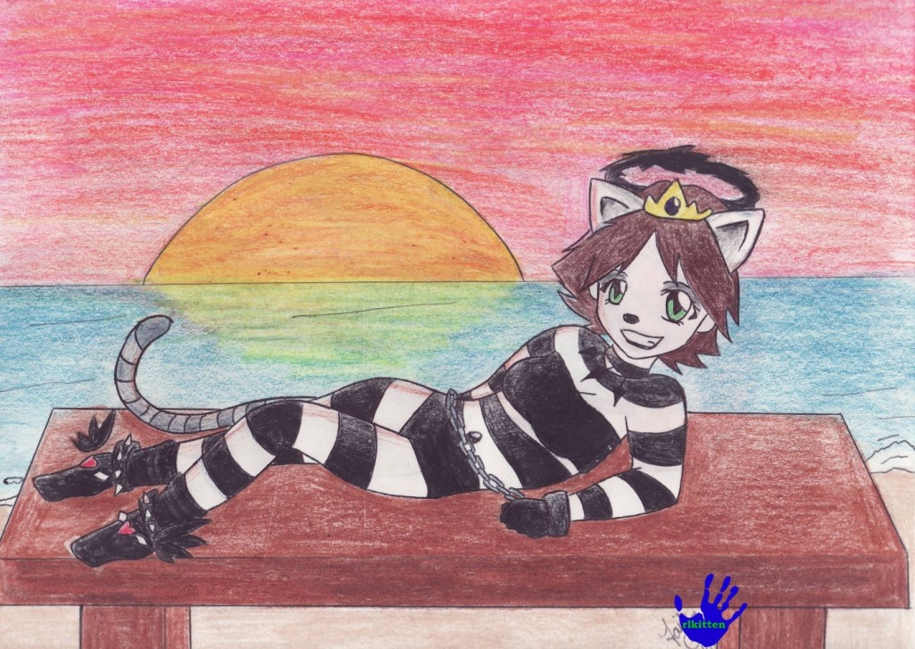 Sunset Mime Girl Person Cat? by rlkitten