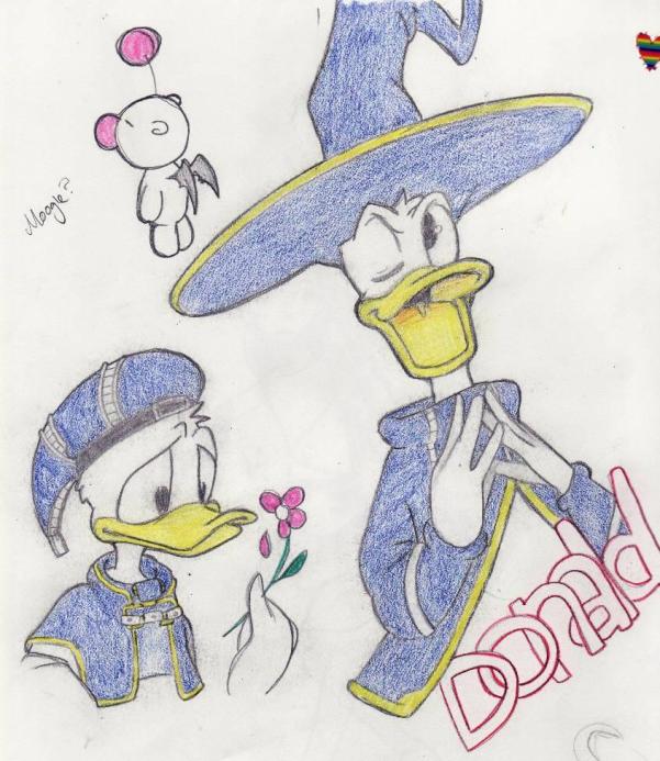 KH Donald Duck... and a moogle by rlkitten