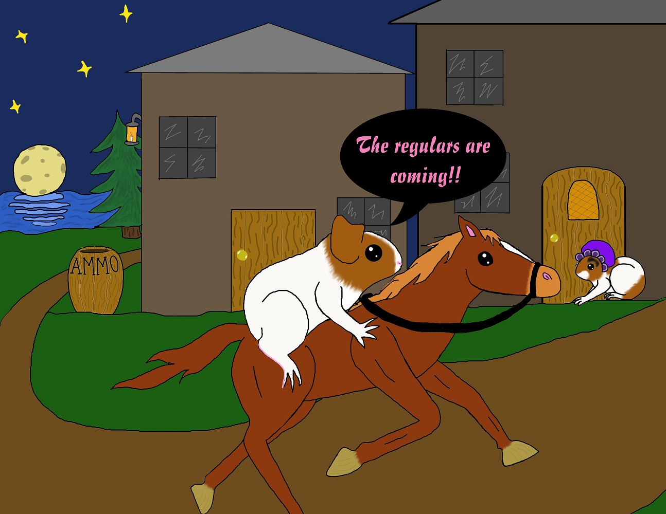 Guinea Revere's midnight ride by robochub