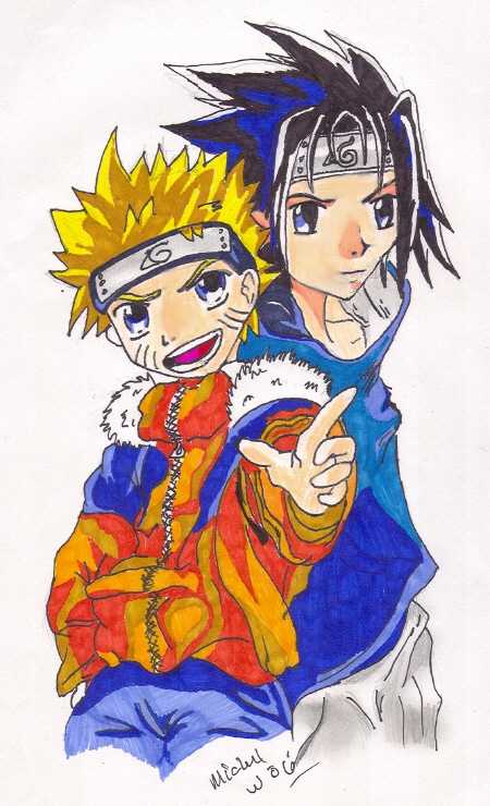 Naruto & Sasuke by rolla_roach
