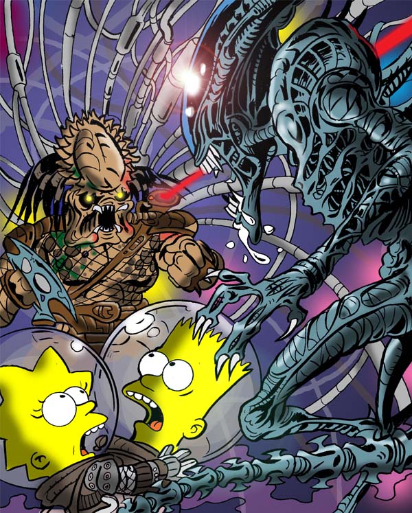 Aliens v Predator v Simpsons by rolykin