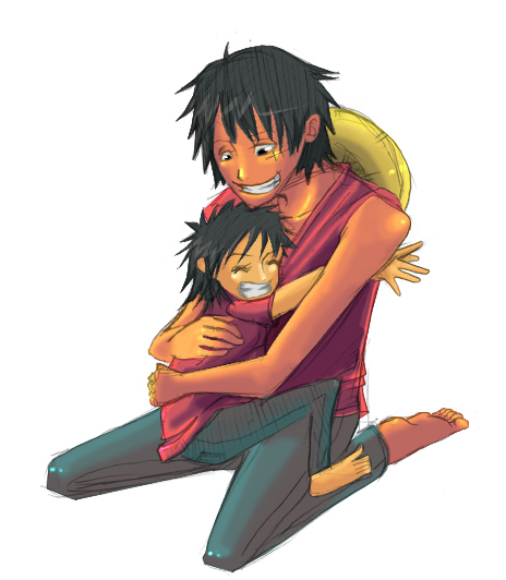Luffy and Child by rorozoro