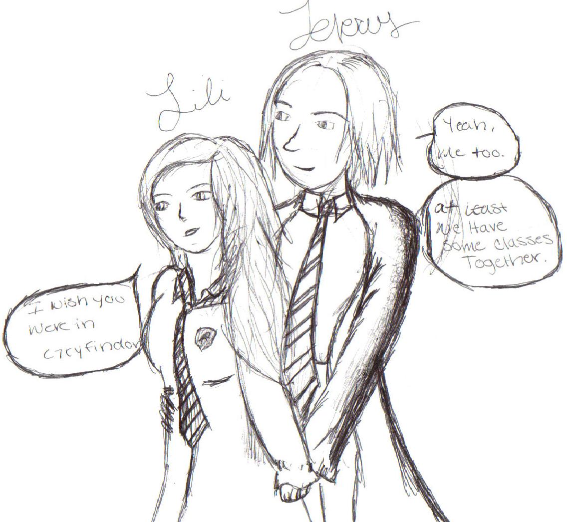 Severus and Lili Without color by rosecrow13