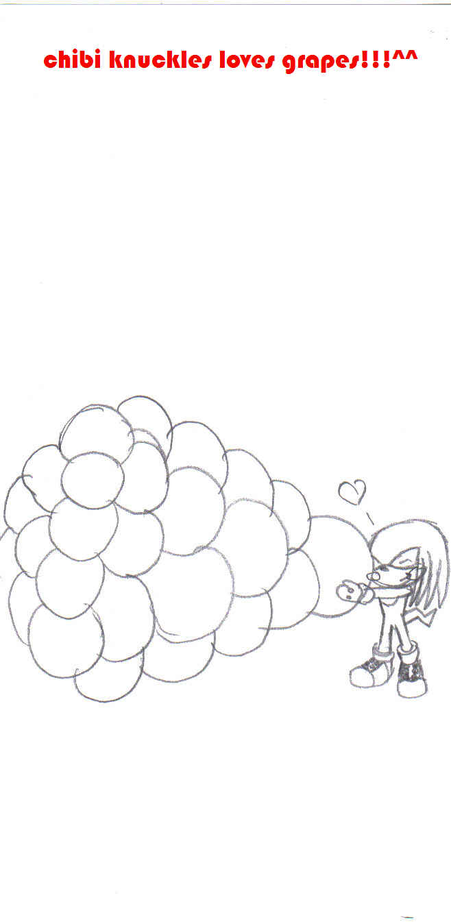 chibi knuckles loves grapes by ryu-inu