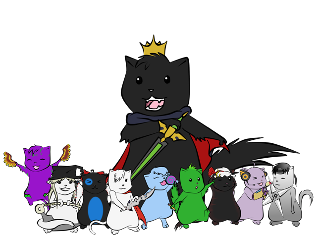 Attack of the Birthday Kitties by ryuuryuu