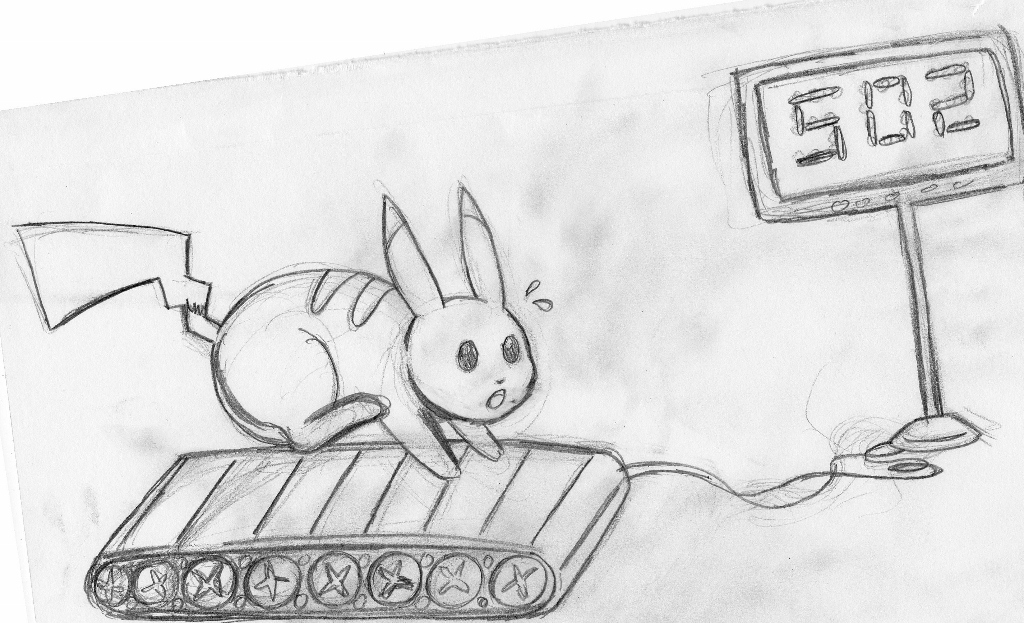 Power the 502 Pikachu: Sketch by ryuuryuu