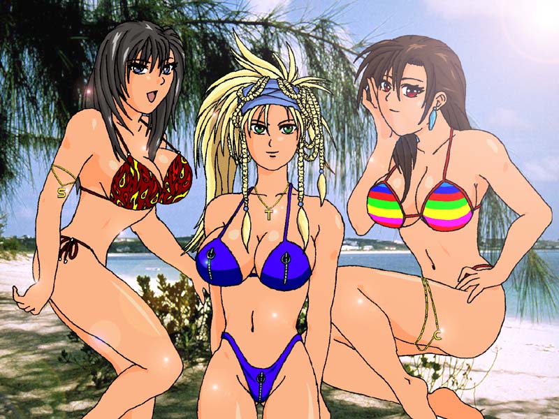 Final Fantasy Girls at the Sea by SASTS