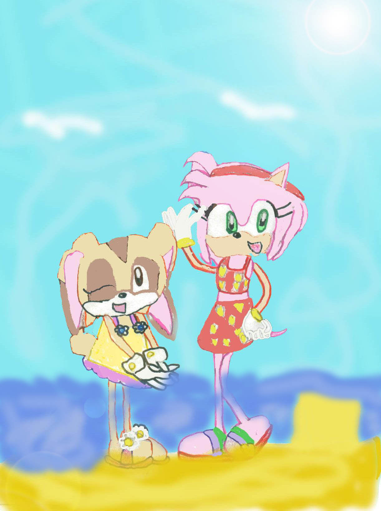 *Cream and Amy at the beach by SSGoshin4