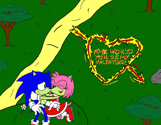 Sonic and Amy's Valentine day by SSonicSShadow