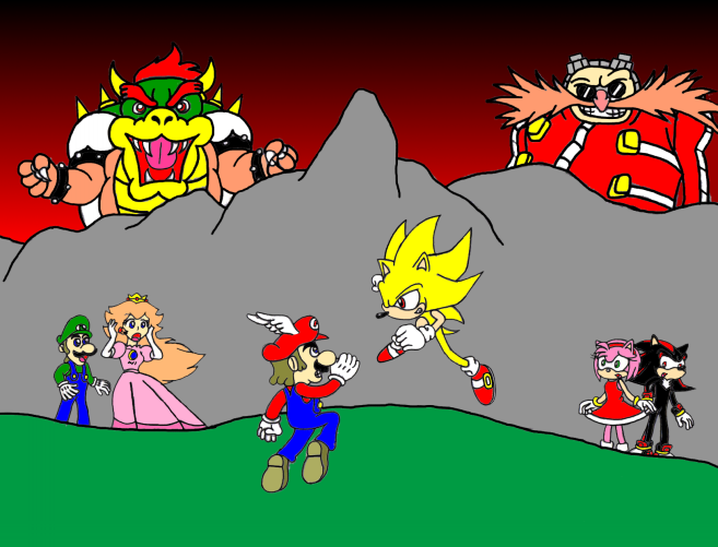 Sonic Vs. Mario by SSonicSShadow