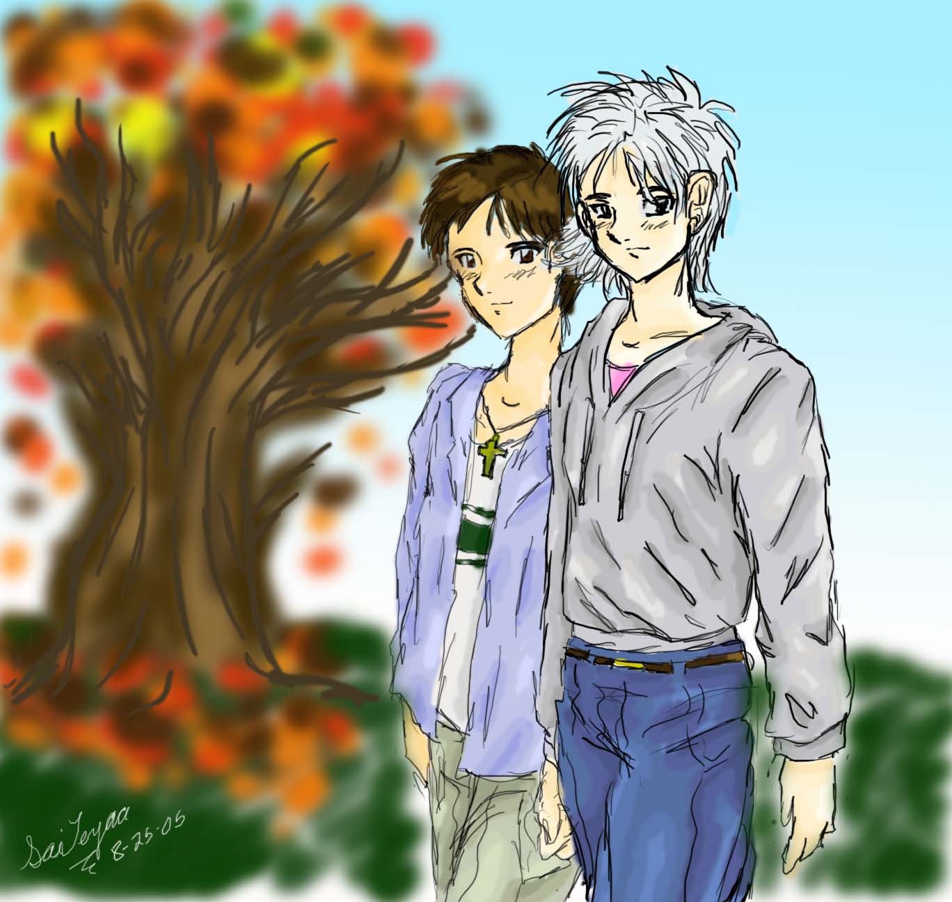 Kaoru and Shinji by SaiTeyaa