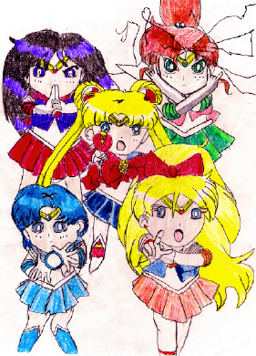 Sailor Moon and Inner Scouts (Reborn) by SailorMars