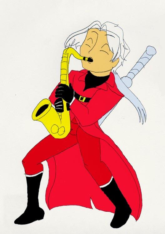 Dante playin the sax by SailorMik