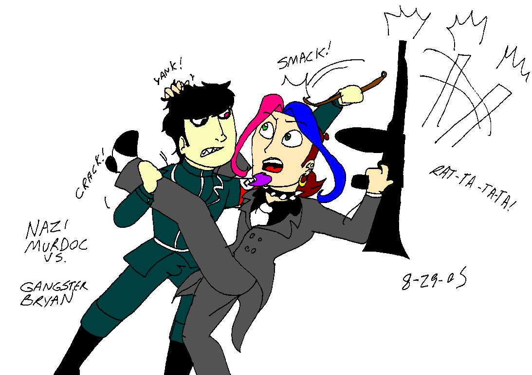 Nazi Murdoc vs Mafia Bryan by SailorMik