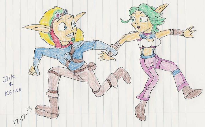 Jak and Keira running by SailorMik