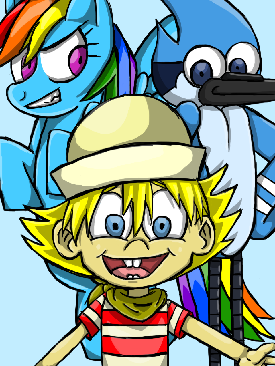 Rainbow Dash, Flapjack and Mordecai by SailorSeiyaDigiJem
