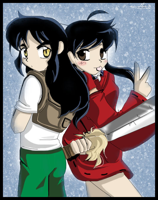 Inuyasha and Kagome (reverse) by Sakura02