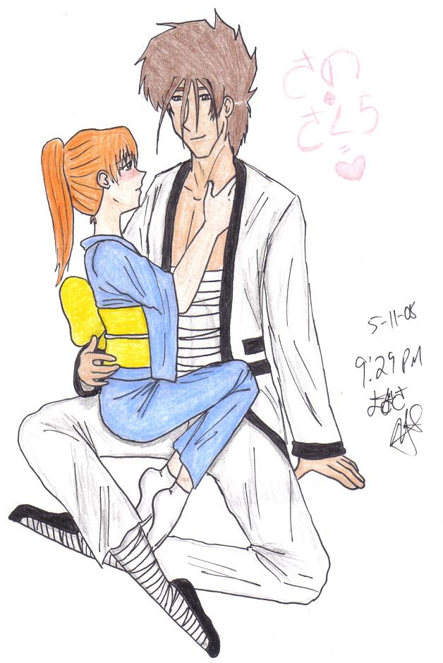 Sanosuke holds his woman by Sakura_Sagara