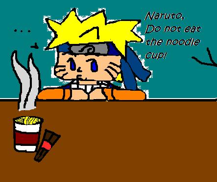 Chibi Naruto with noodle cup by Sango808