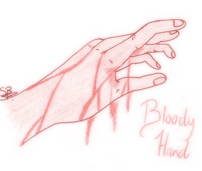 Bloody hand by Sannetangel