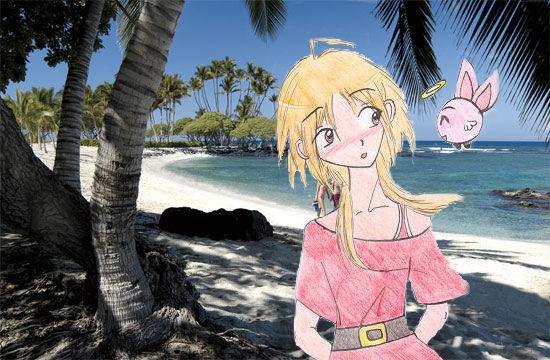 Len at beach ! by Sannetangel