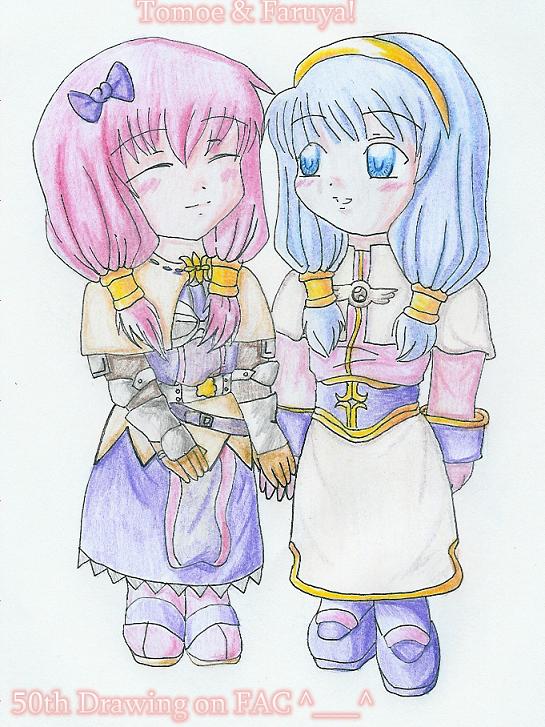 Tomoe and Faruya (50th drawing!!!) by Saria-chan