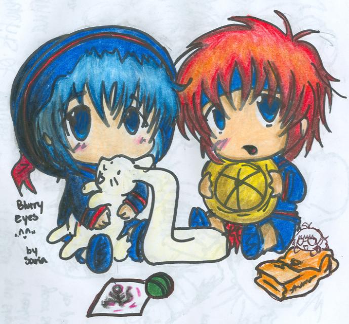 Blurry Eyes? Babies Marth and Roy by Saria