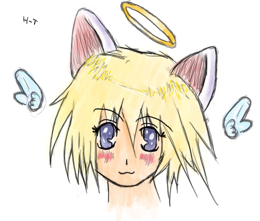 Catgirl...w/ halo? o.O by Sashiro