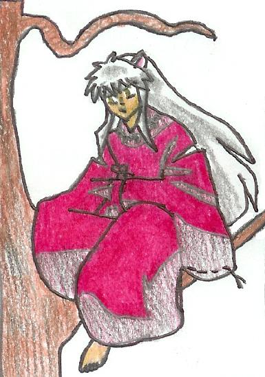 Inuyasha sitting in a Tree (for LilR) by SassyBotan8990