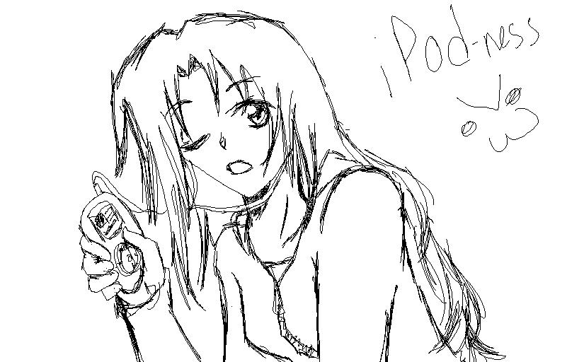 Girl listening to ipod by SasuSaku01