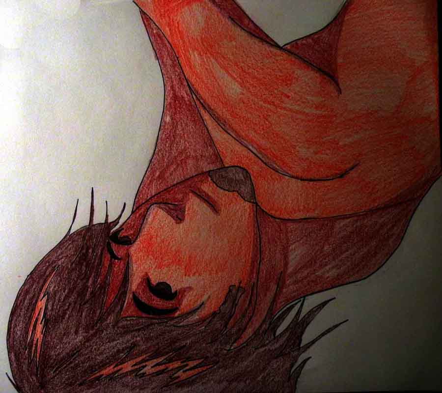 Drawing - #86 Seeing  Red by Sasuke_Uchiha1121
