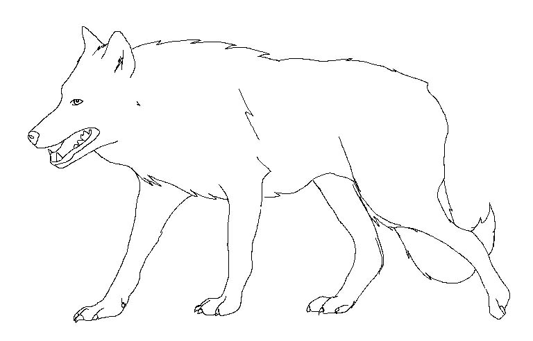Wolf Line Art by Sasuke_Uchiha1121