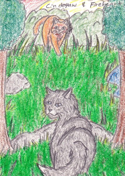 Fireheart and Cinderpaw by ScarHeart666