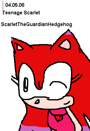 Teen scarlet(me!) by ScarletTheGuardianHedgehog